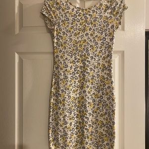Guess Short Sleeve Low Back Animal Print Dress